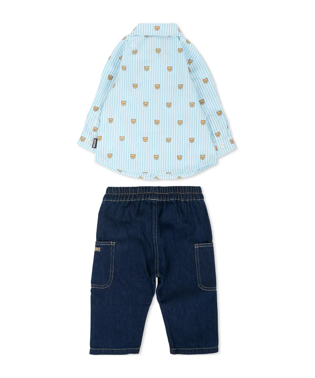 Striped Bear-Print Shirt