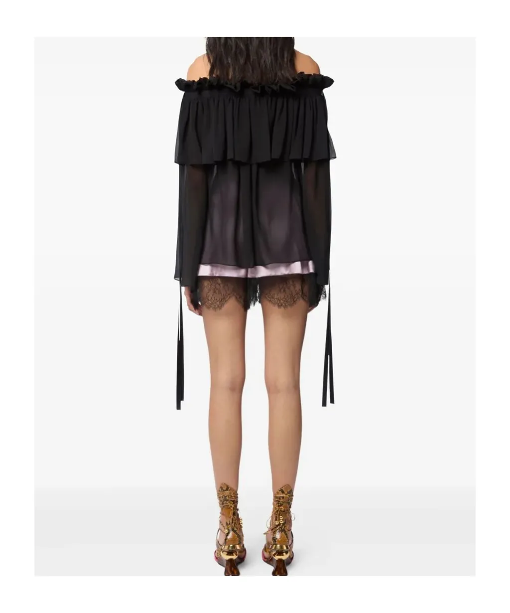 Boat-Neck Silk Top