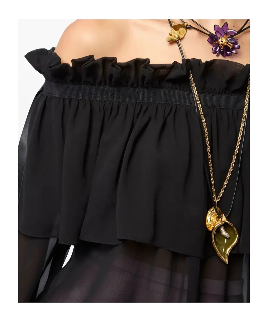 Boat-Neck Silk Top