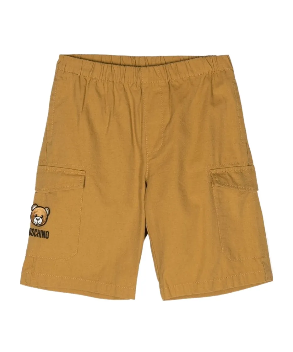 Teddy Bear-Patch Cargo Shorts