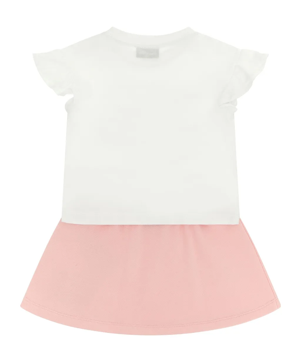 Teddy Bear Pattern Two-Piece Skirt Set