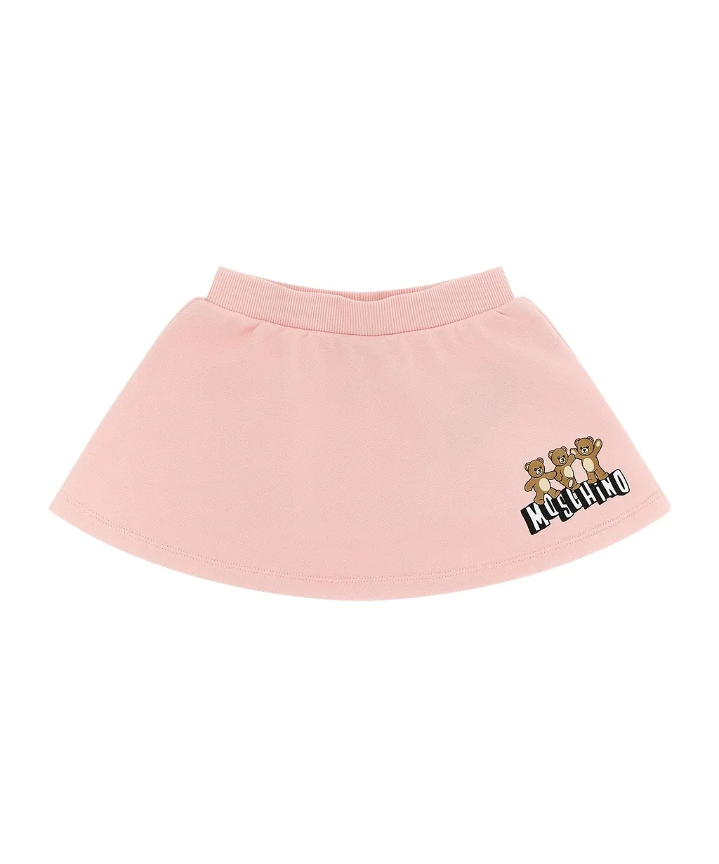 Teddy Bear Pattern Two-Piece Skirt Set
