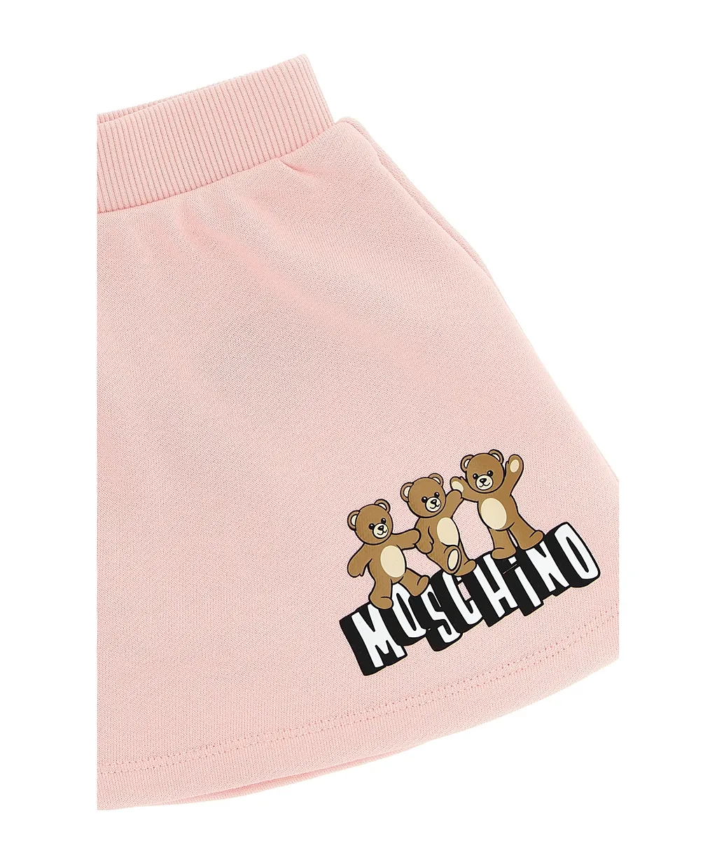 Teddy Bear Pattern Two-Piece Skirt Set