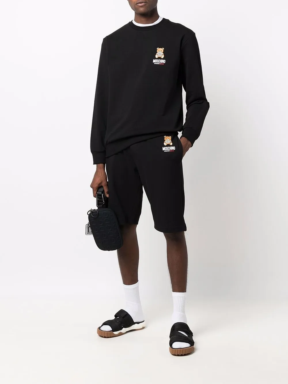 Teddy Bear-Print Crew Neck Sweatshirt