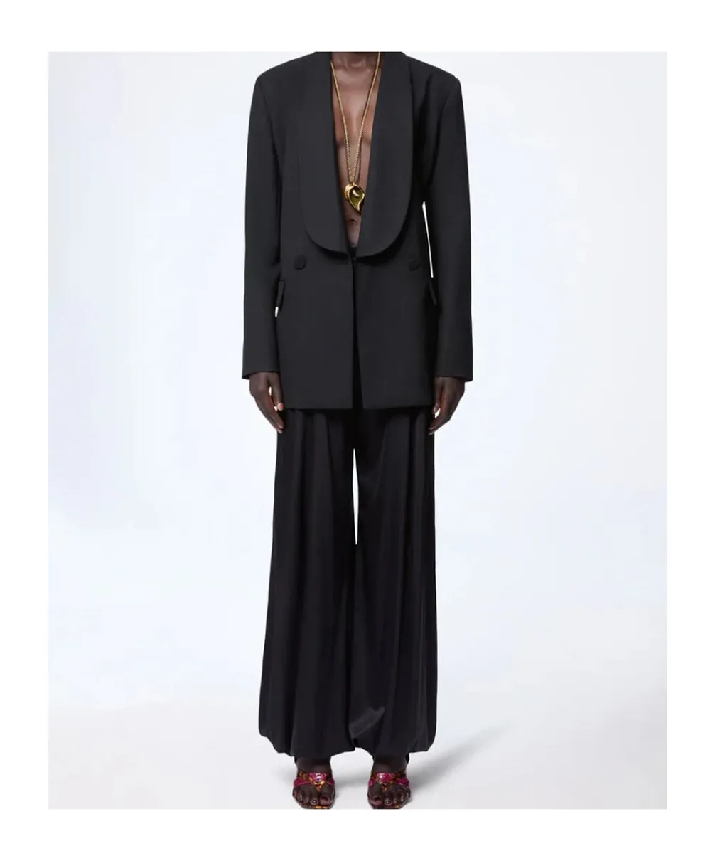 Wool Gabardine Double-Breasted Blazer