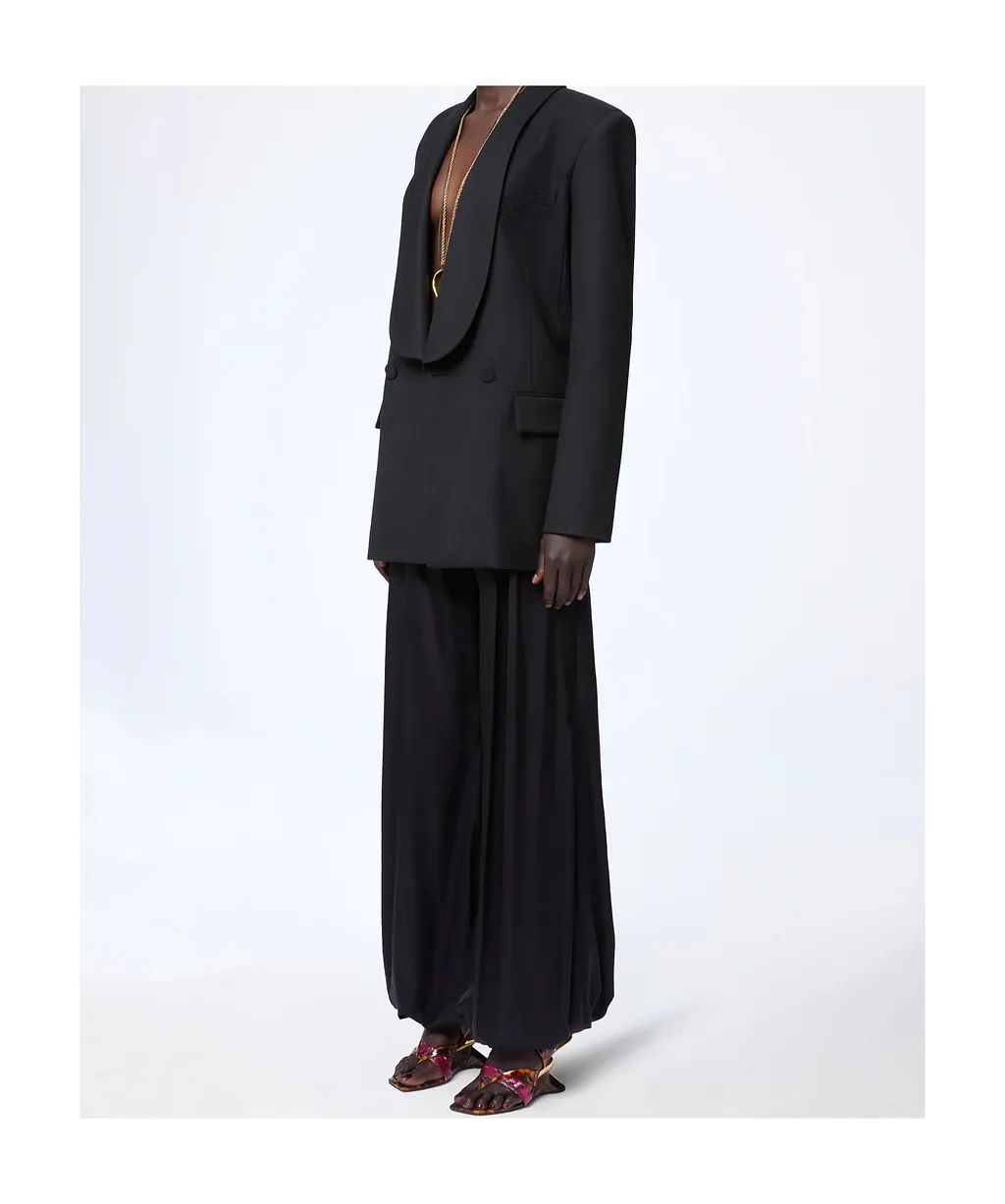 Wool Gabardine Double-Breasted Blazer