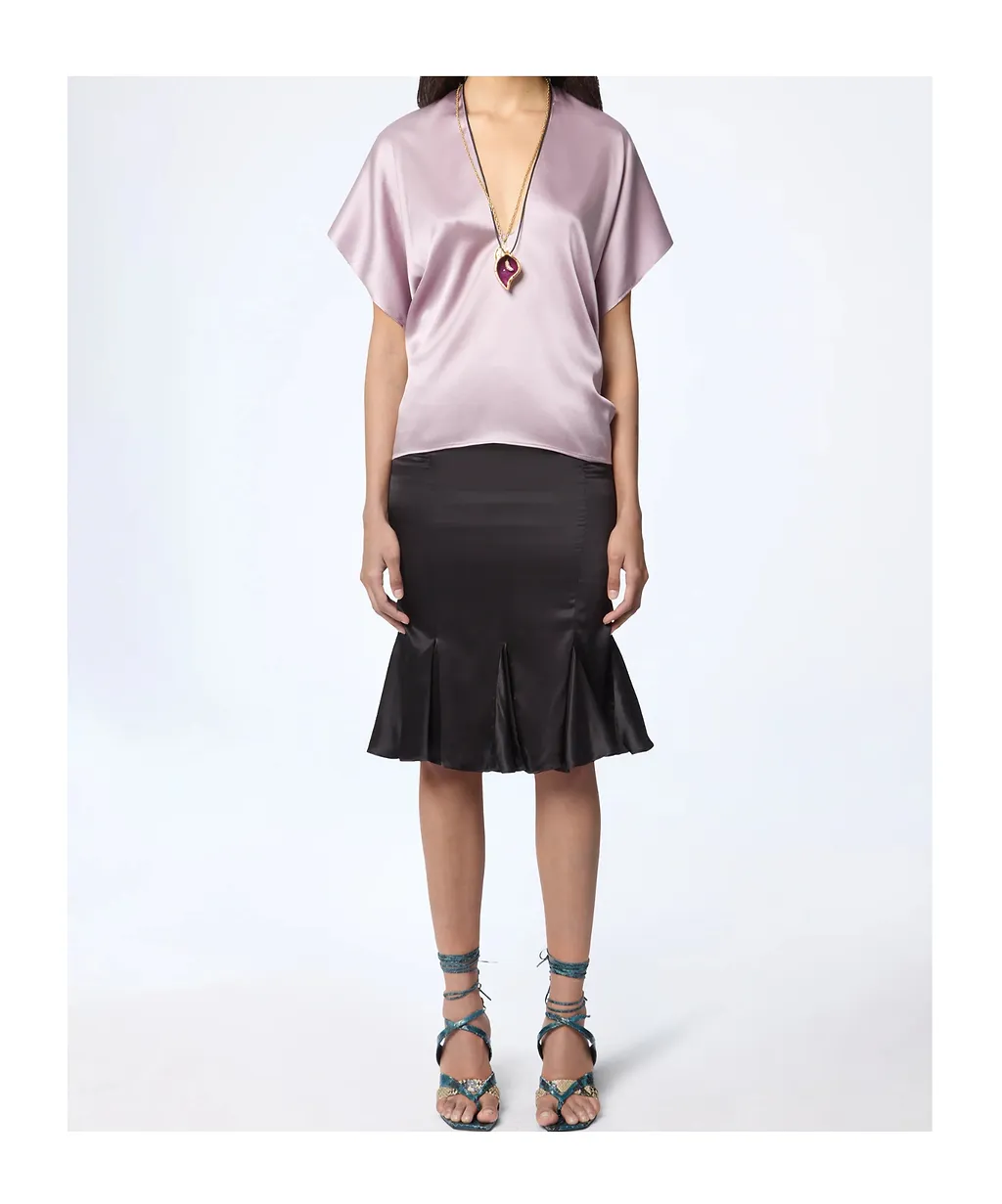 V-Neck Silk Top