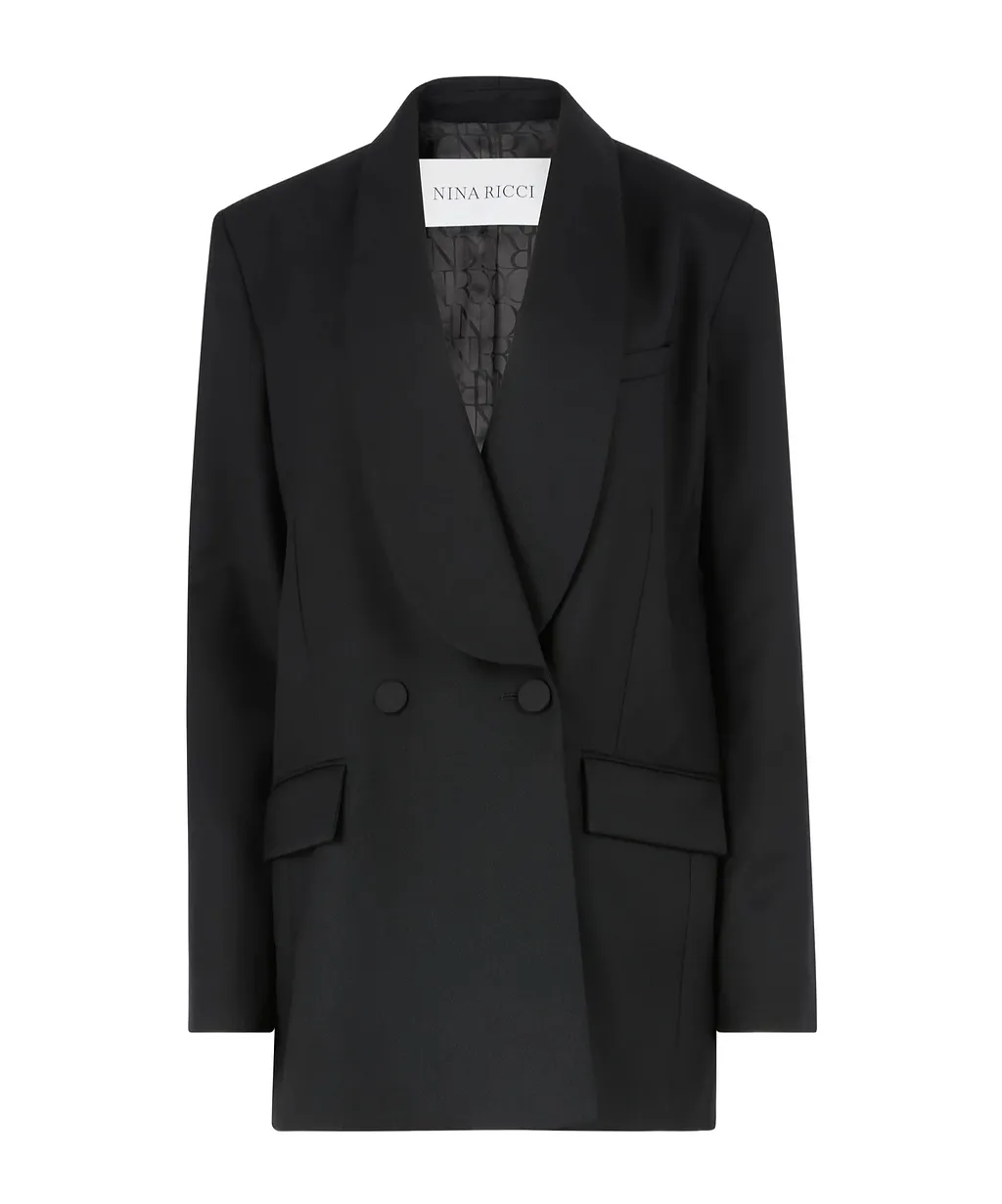 Wool Gabardine Double-Breasted Blazer