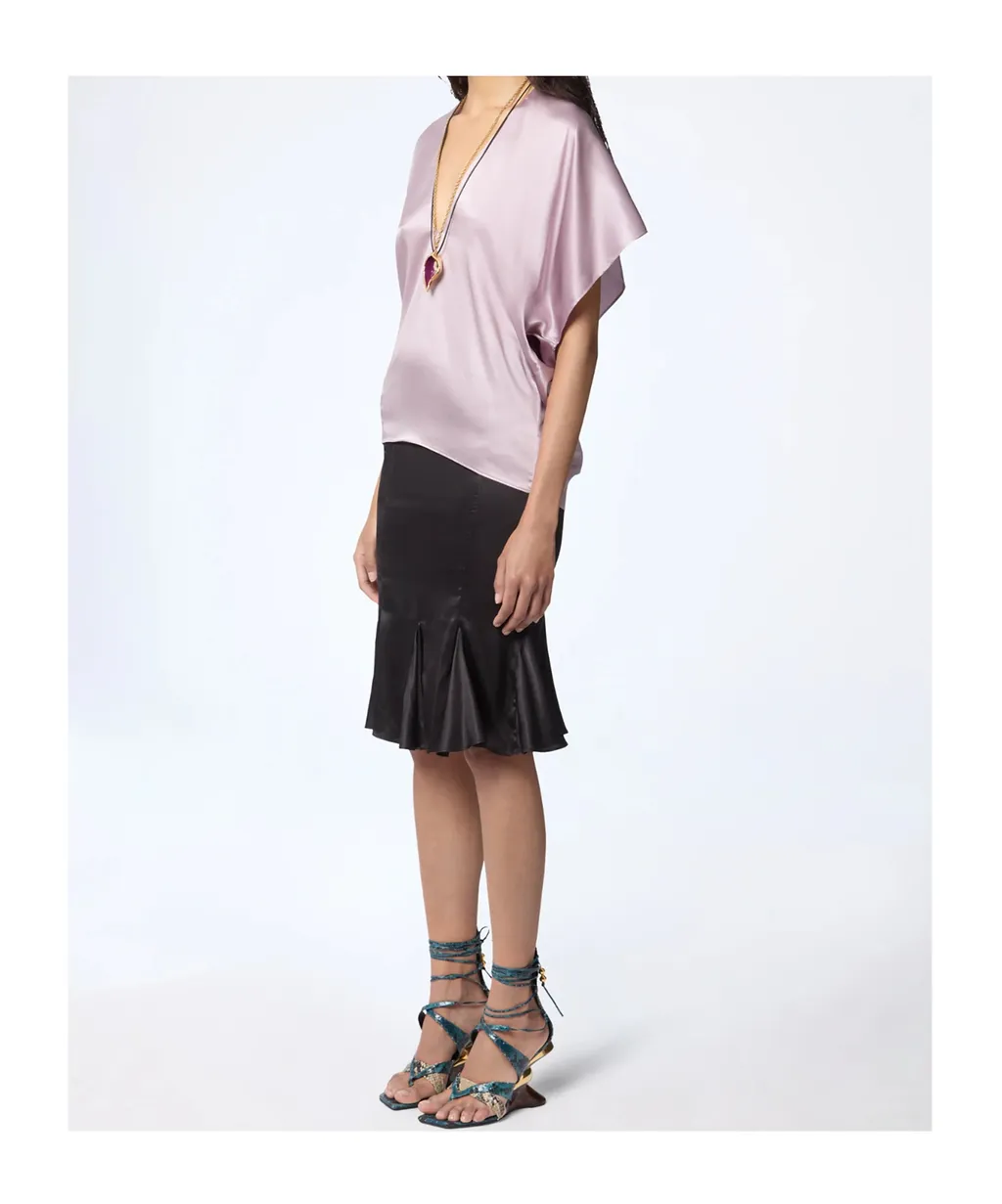 V-Neck Silk Top