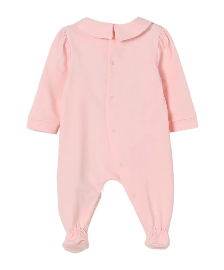 Teddy-Print Collared Pajamas