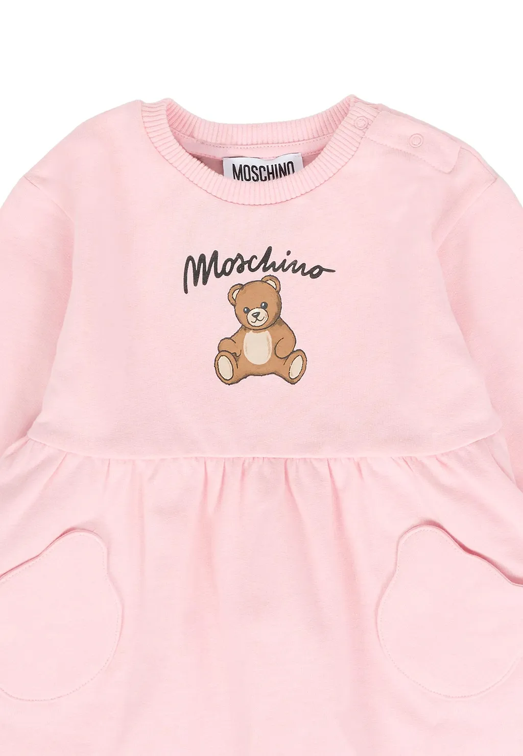 Teddy-Print Gathered Dress