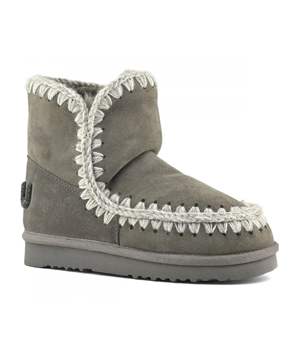 Crochet-Detail Sheepskin Boots