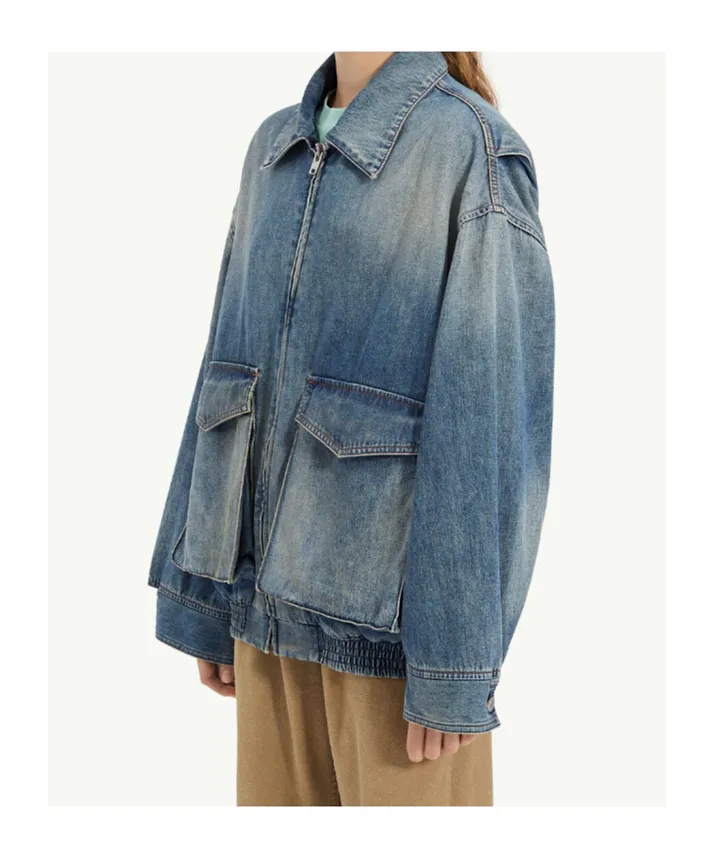Zip-Up Denim Jacket