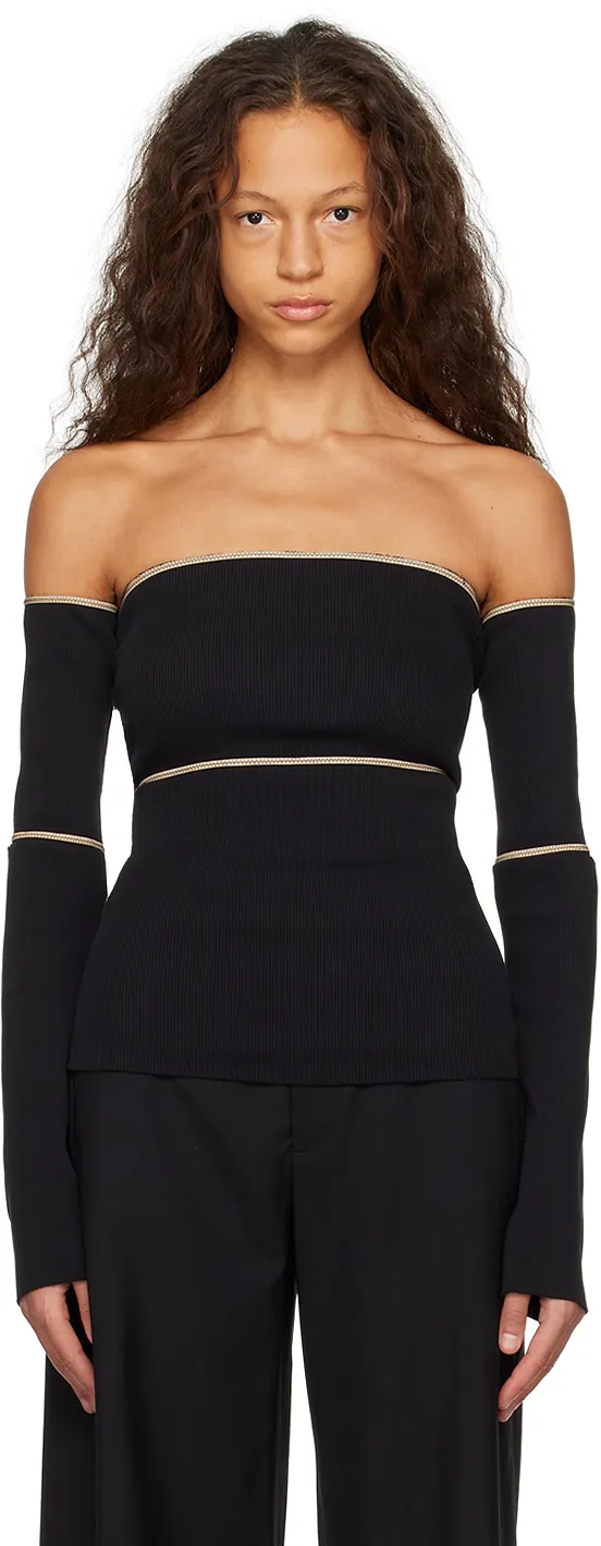 Off-Shoulder Ribbed-Knit Top