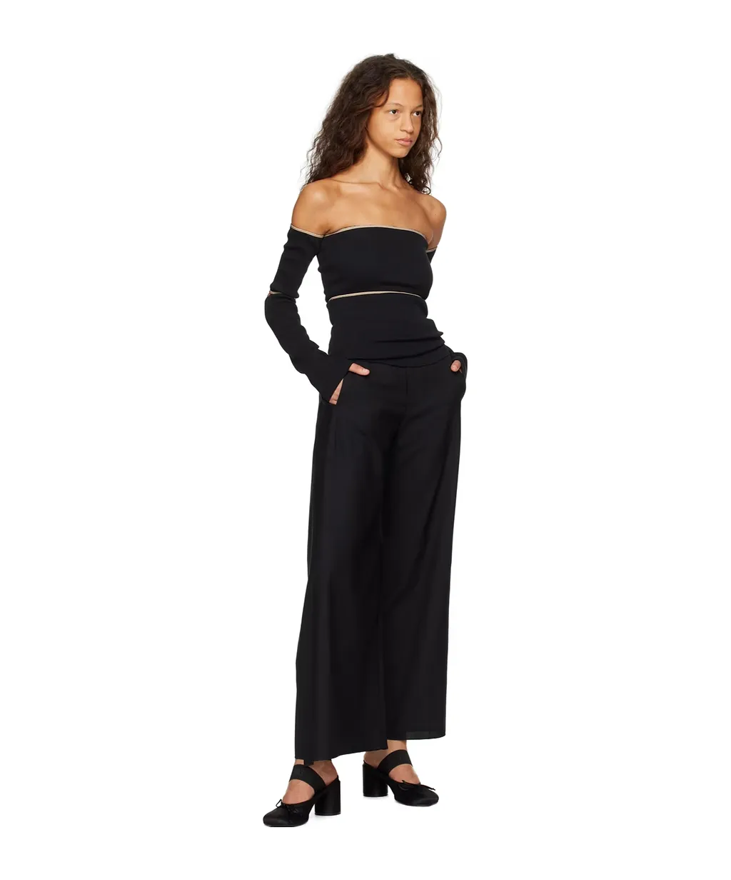 Off-Shoulder Ribbed-Knit Top