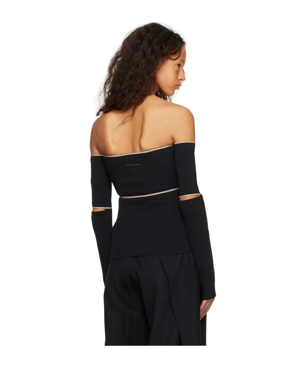 Off-Shoulder Ribbed-Knit Top