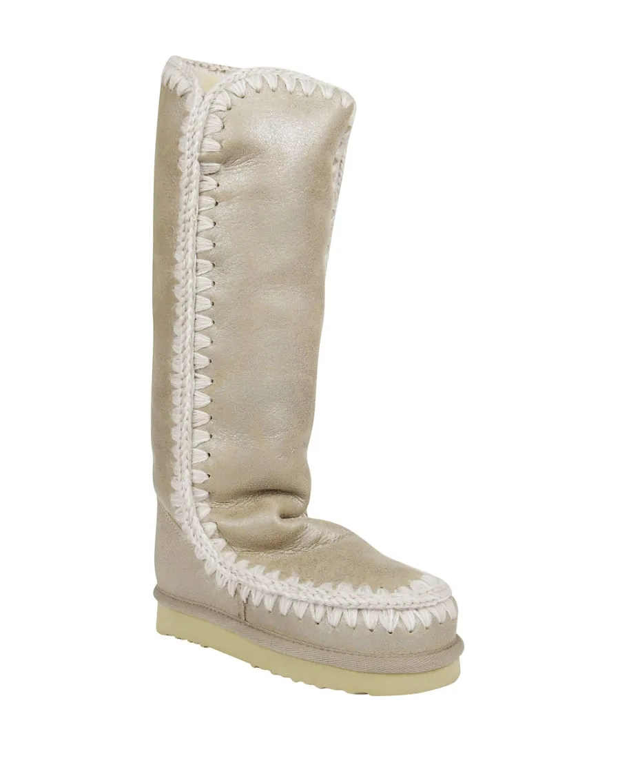 Metallic Leather Boots