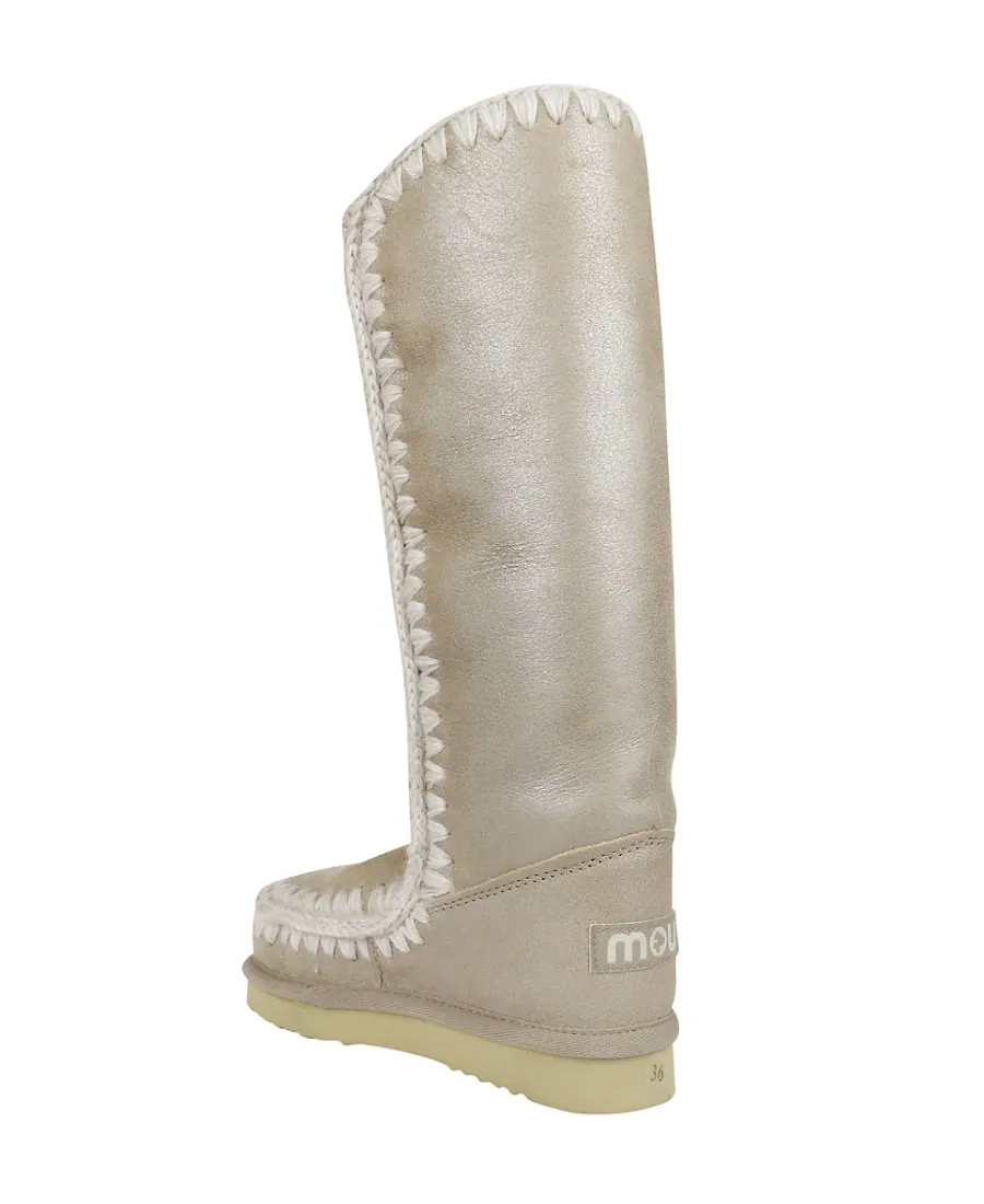 Metallic Leather Boots