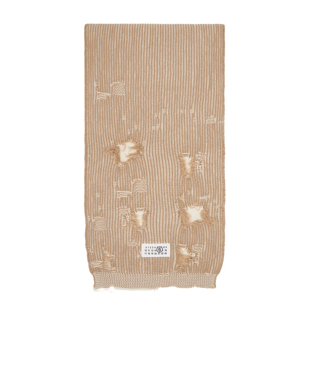 Rectangular Ribbed Knit Scarf
