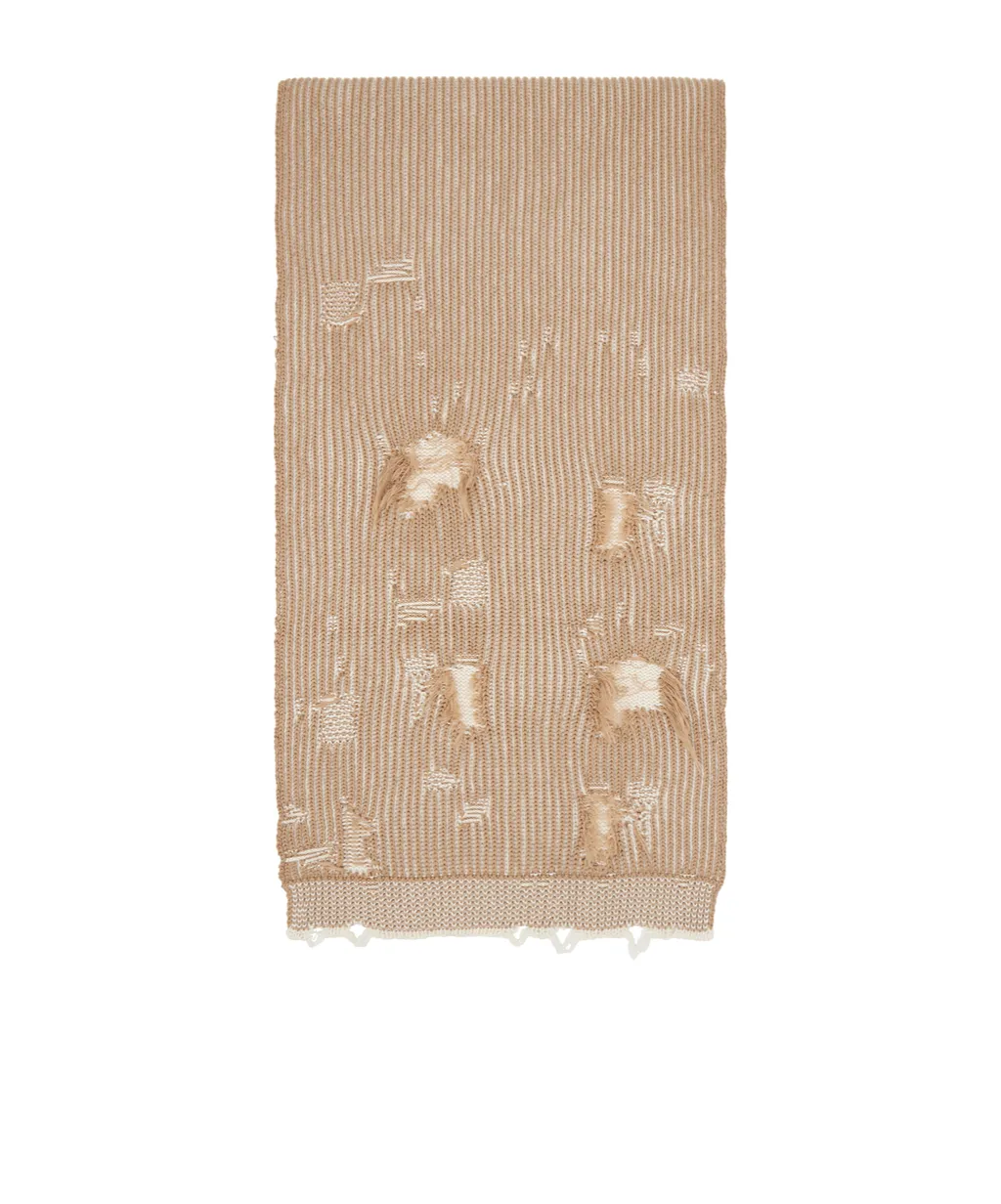 Rectangular Ribbed Knit Scarf