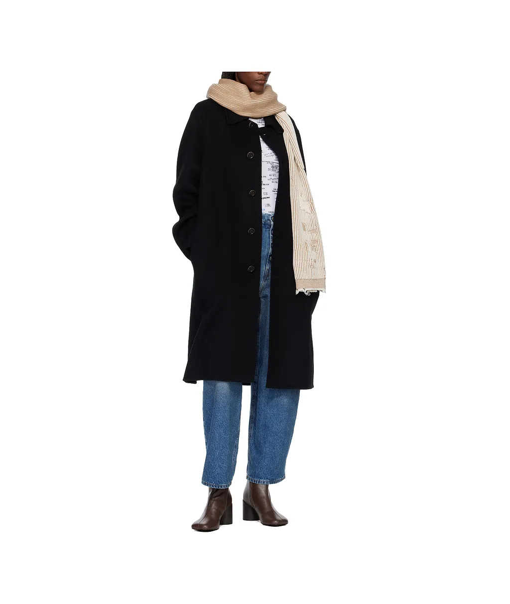 Rectangular Ribbed Knit Scarf