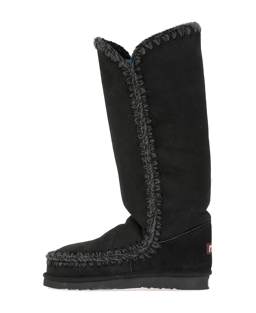 Mou Contarst Stitched Knee-Length Boots