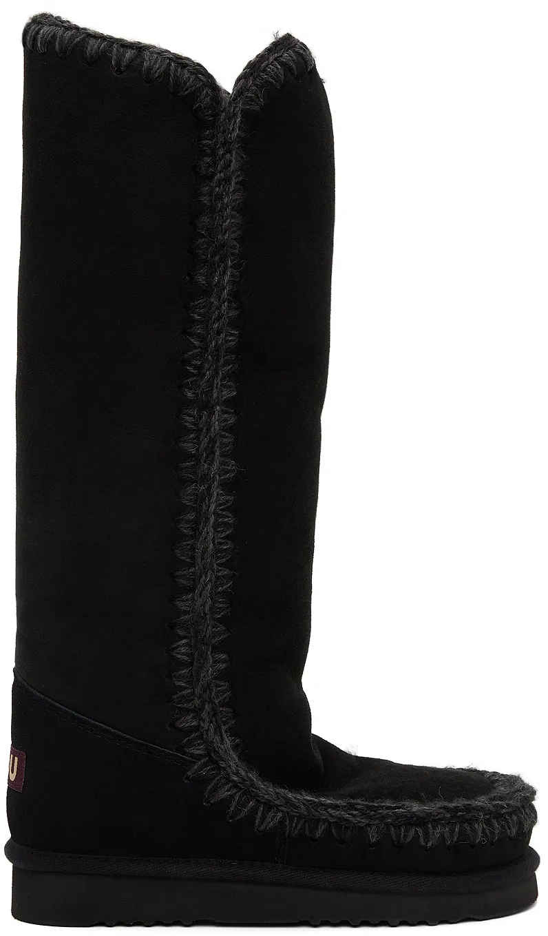 Mou Contarst Stitched Knee-Length Boots