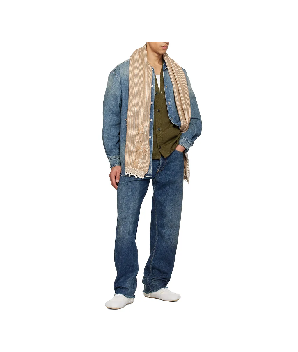 Rectangular Ribbed Knit Scarf