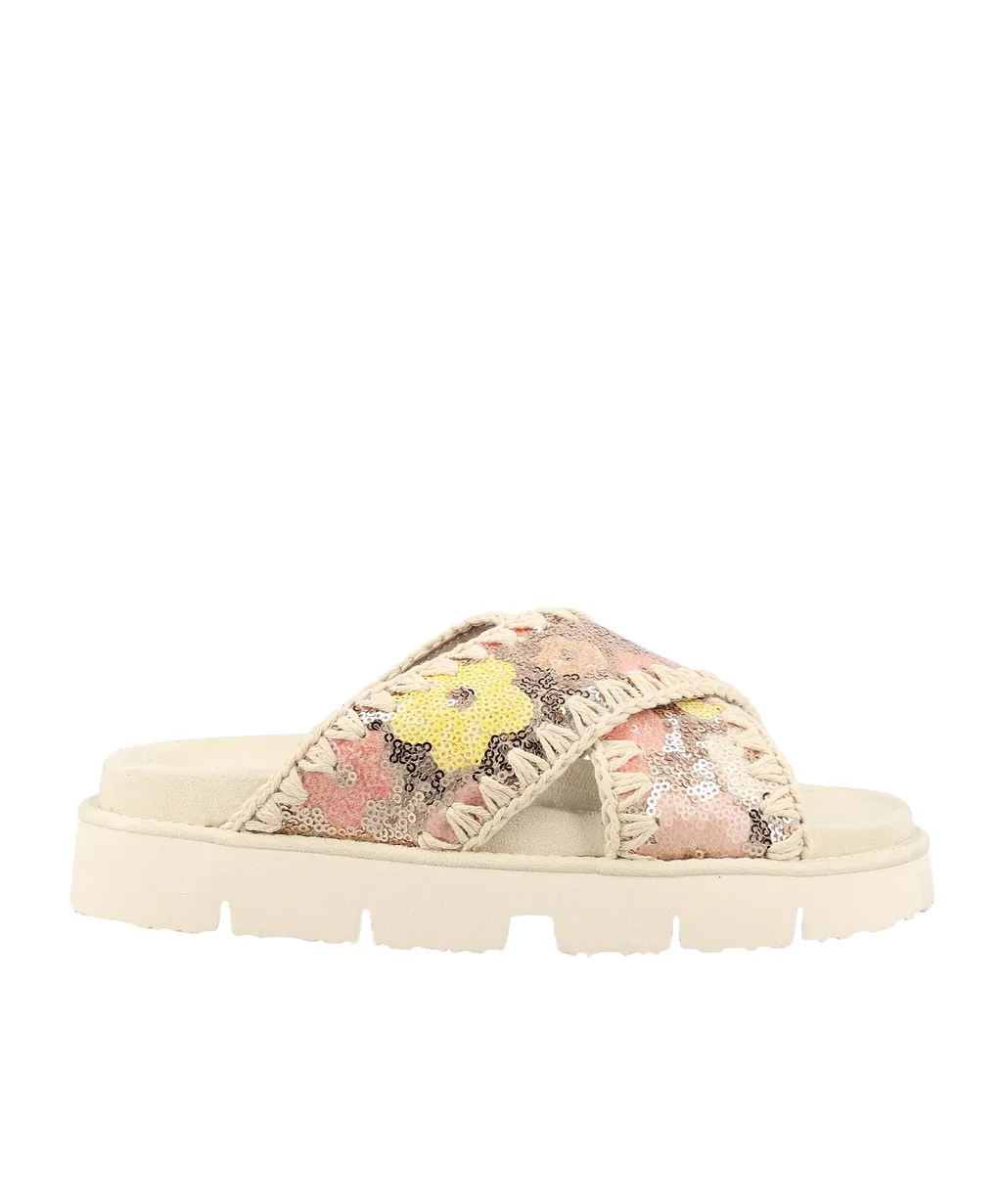 Mou Criss Cross Slide Sandals