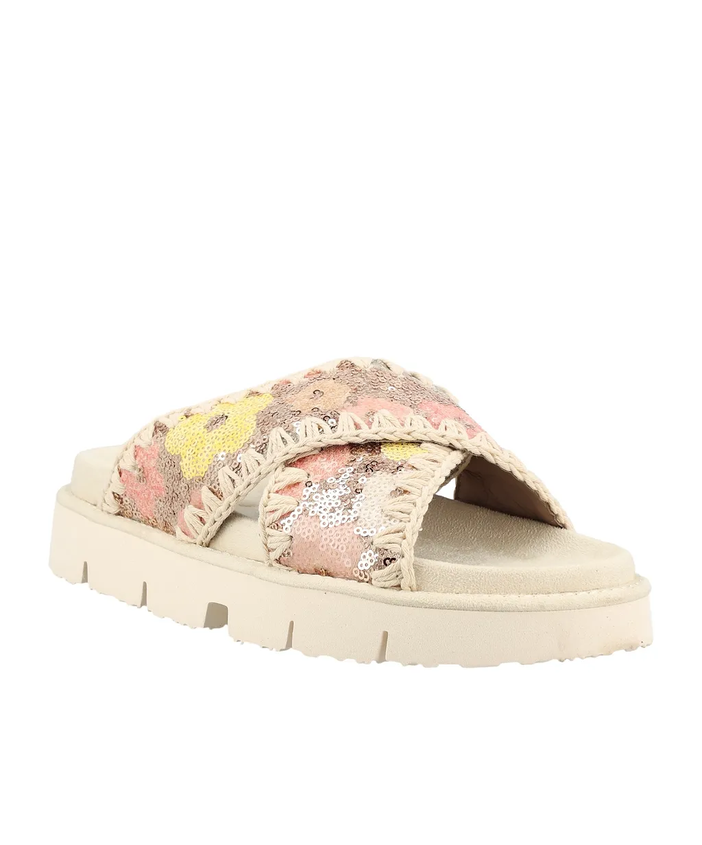 Mou Criss Cross Slide Sandals