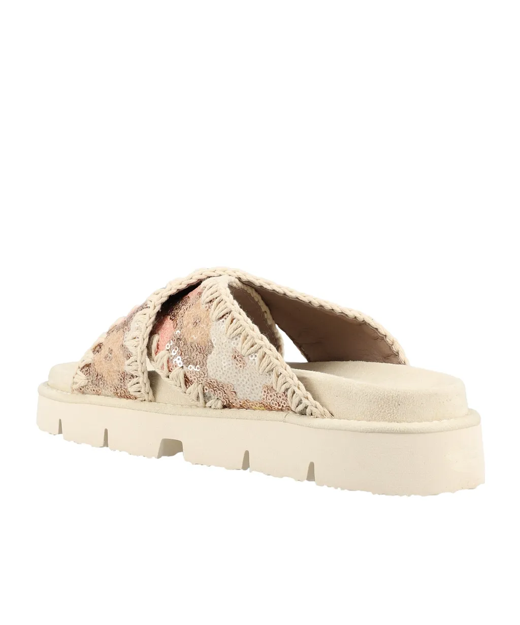 Mou Criss Cross Slide Sandals