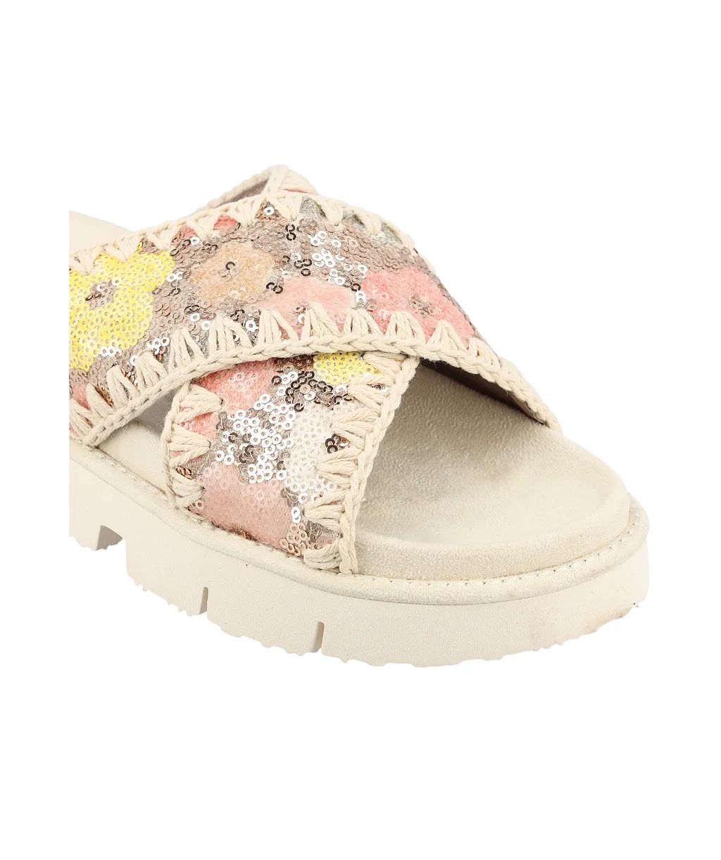 Mou Criss Cross Slide Sandals