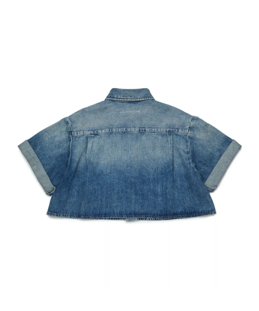 Short-Sleeved Denim Shirt