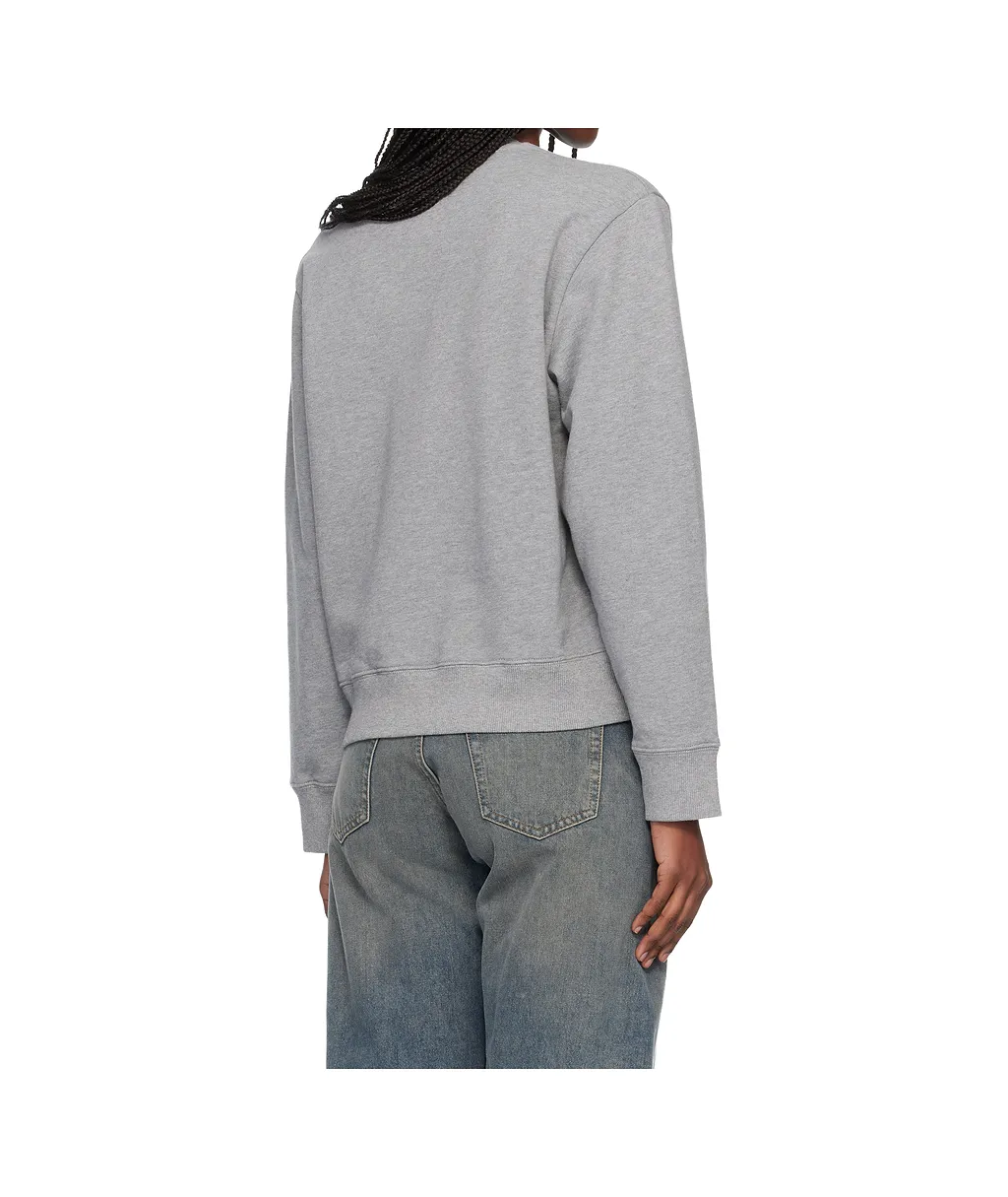 Spray Print Long-Sleeve Crew Neck Sweatshirt