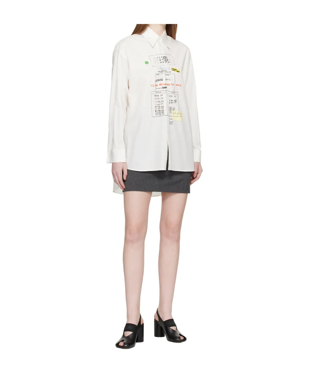 Wool Blend Logo Patch Mini Skirt