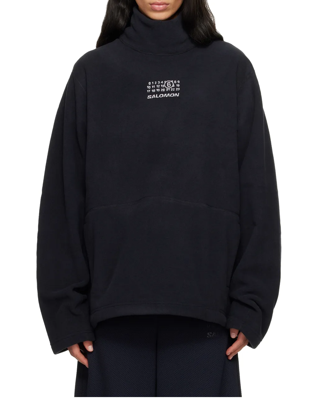 High-Neck Drawstring-Hem Sweatshirt