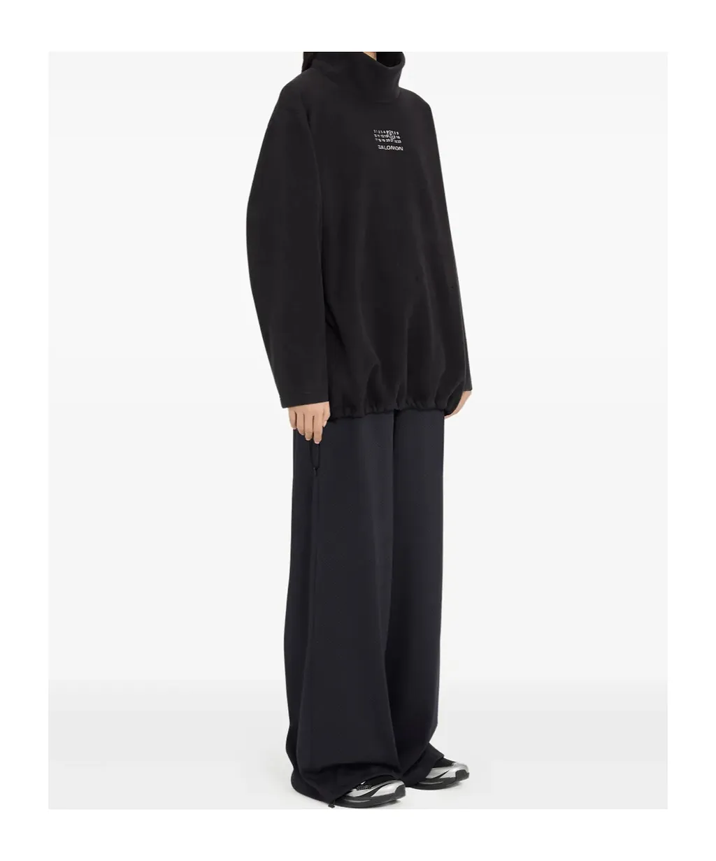 High-Neck Drawstring-Hem Sweatshirt