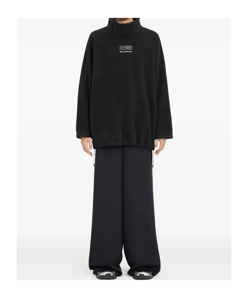 High-Neck Drawstring-Hem Sweatshirt