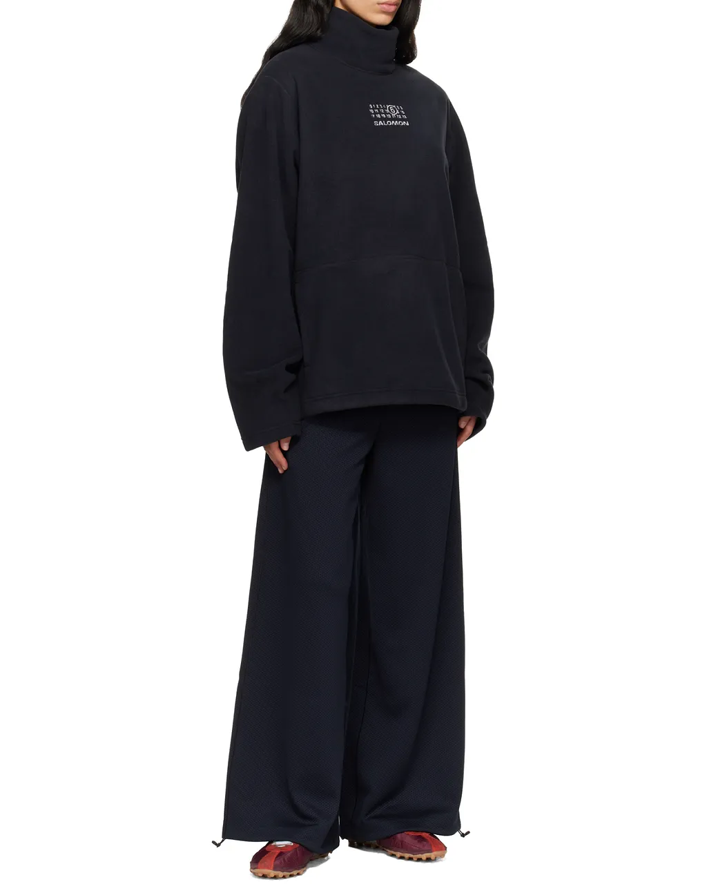 High-Neck Drawstring-Hem Sweatshirt
