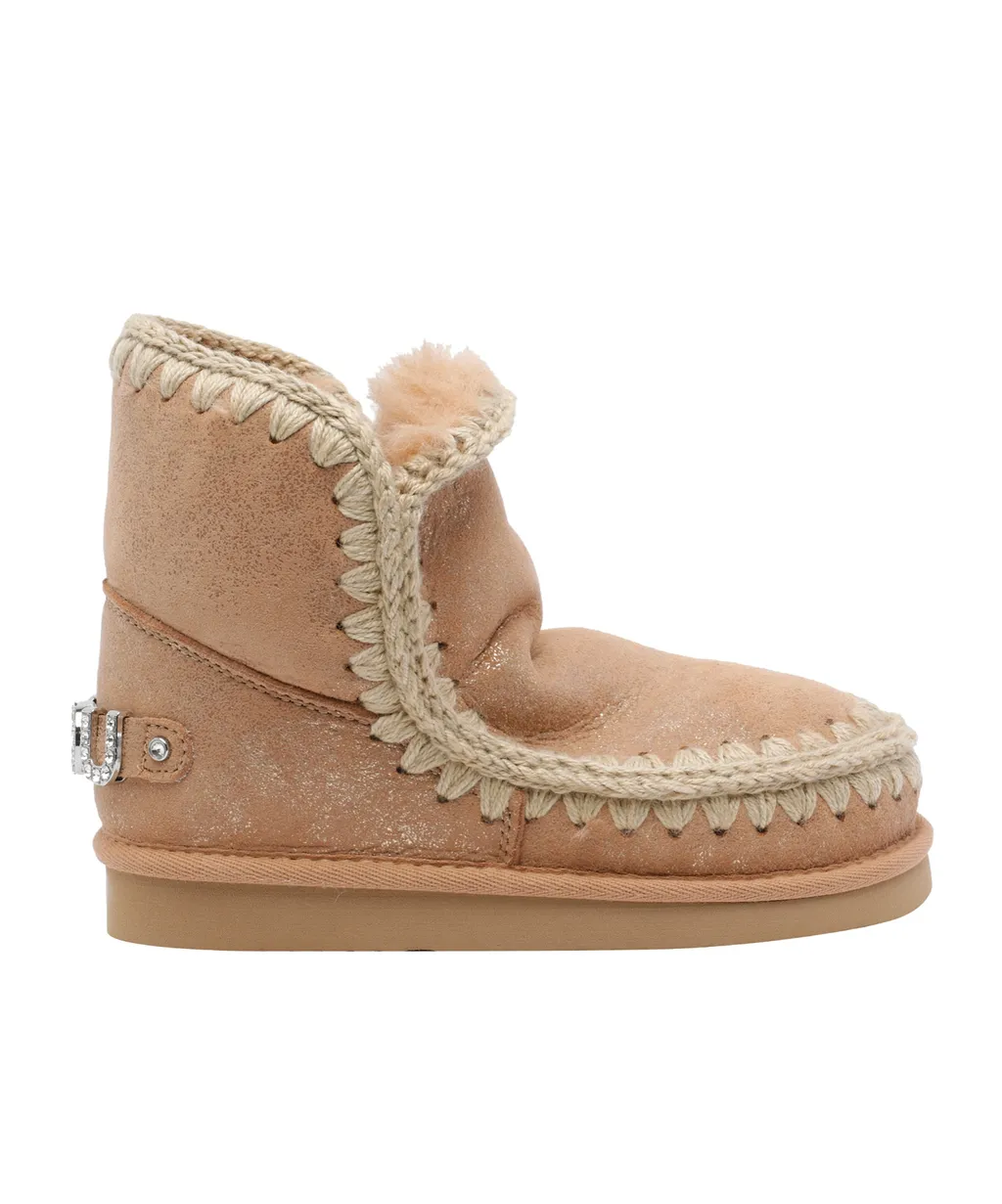 Mou Rhinestone Logo Boots
