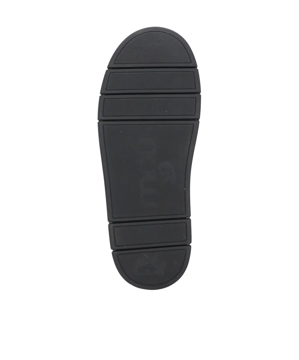 Mou Logo-Lettering Round-Toe Slippers