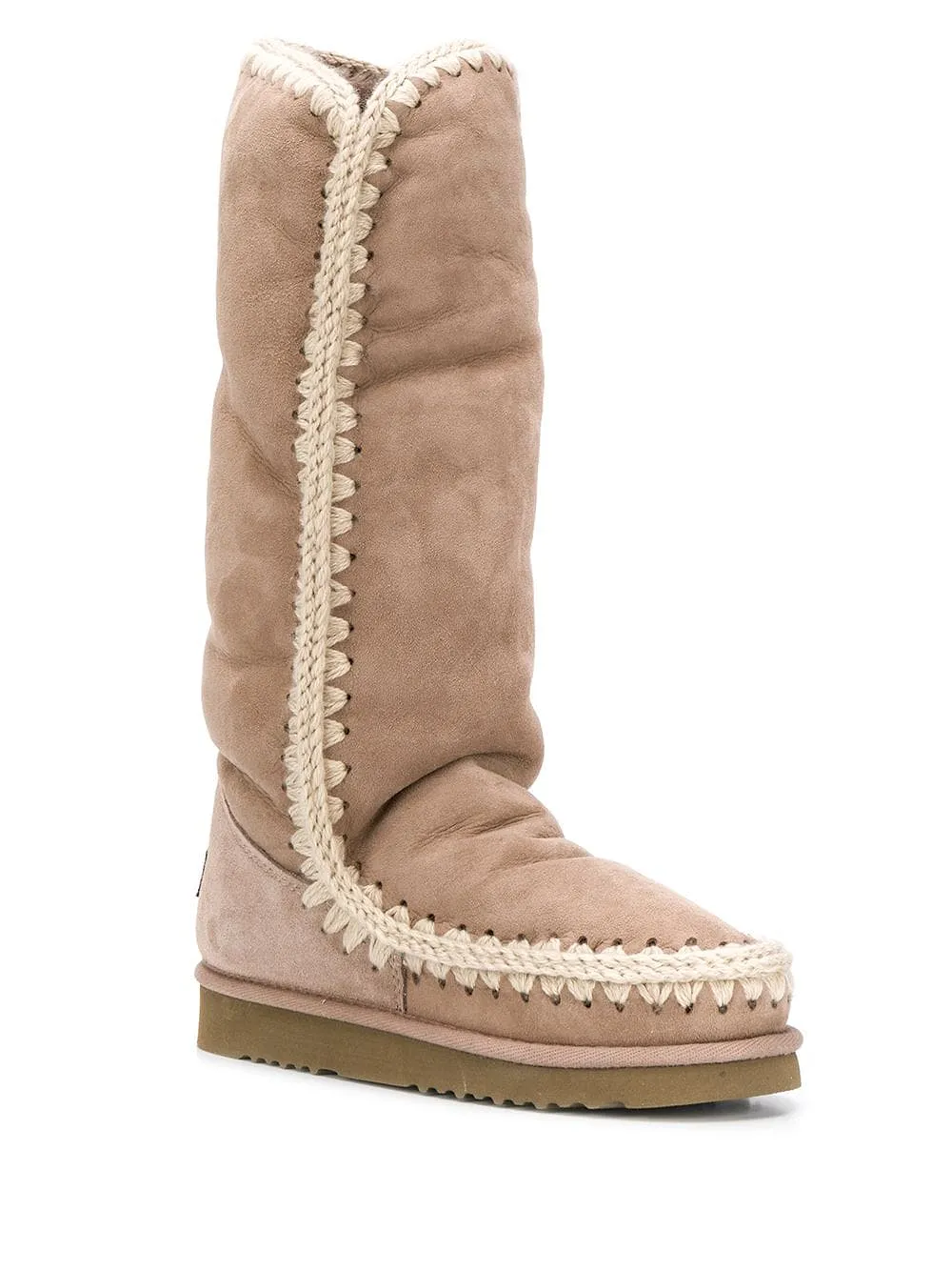 Woven Detail Padded Boots