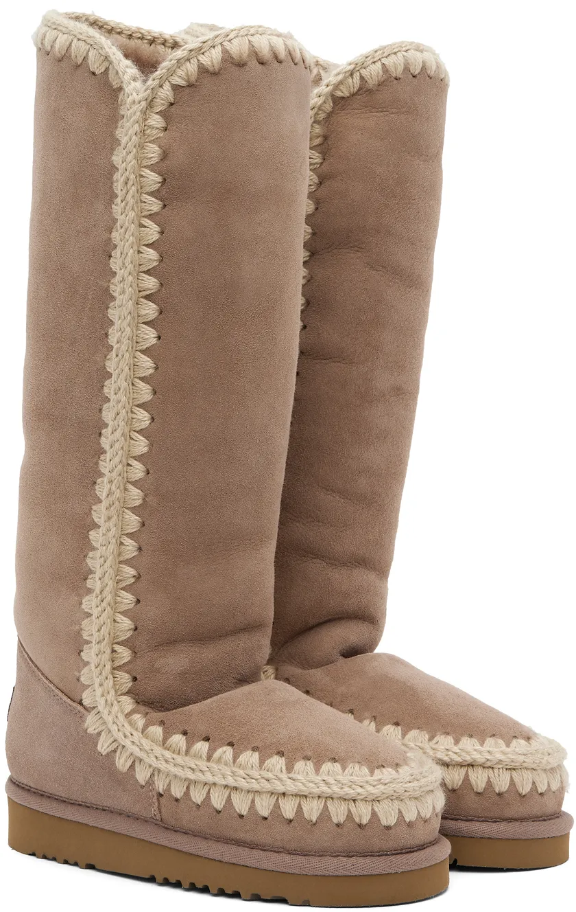 Woven Detail Padded Boots