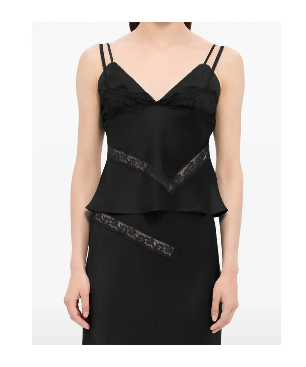 Msgm Lace Trim Camisole Top