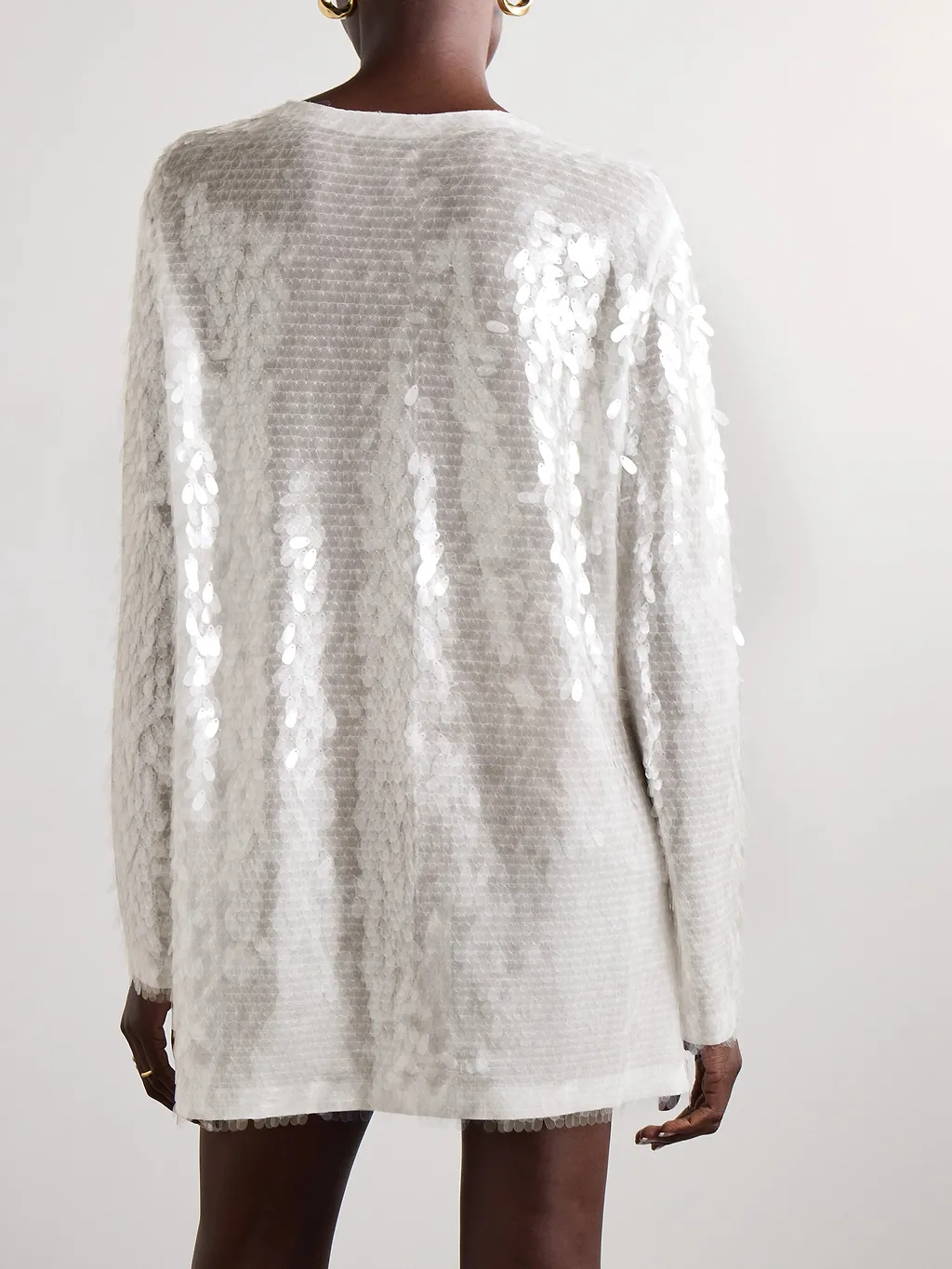 Sequined Crew-Neck Mini Dress