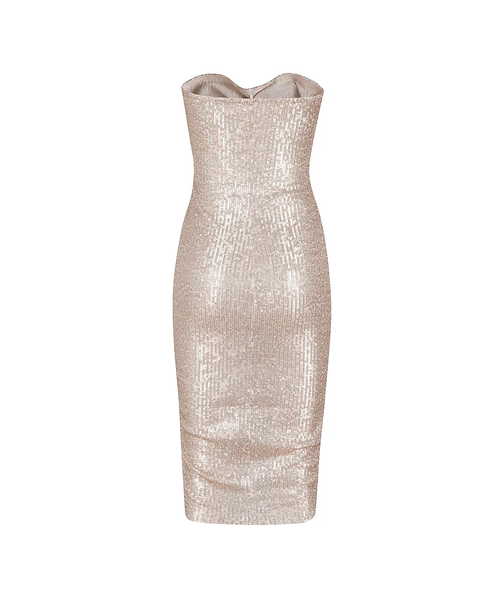 Norma Kamali Sequinned Strapless Dress