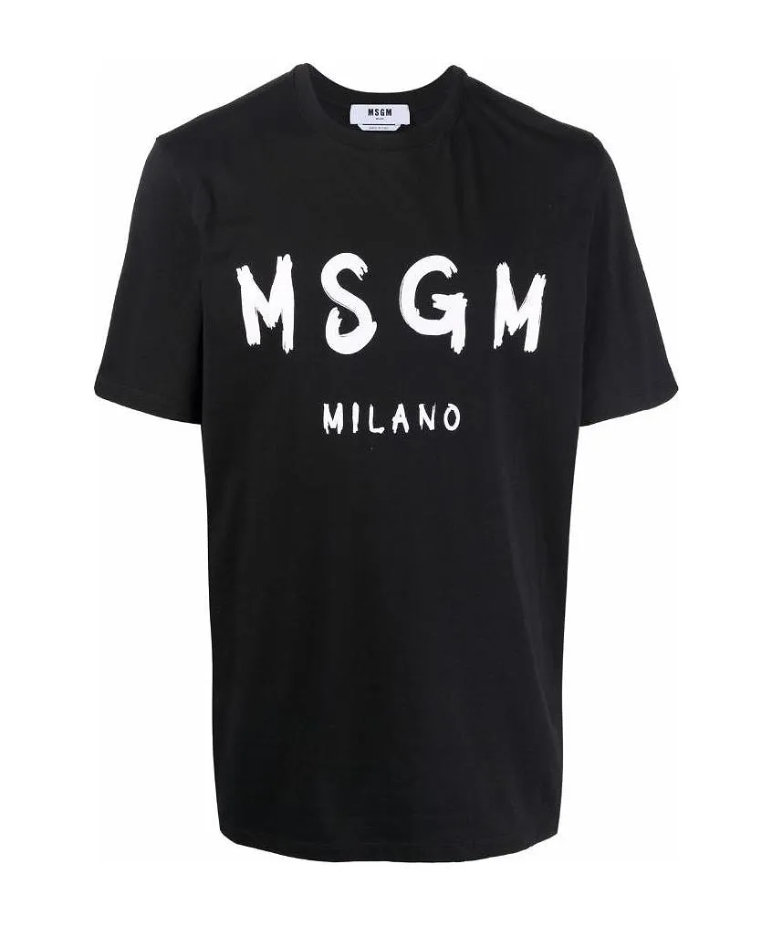 Msgm Logo Printed Crew Neck T-Shirt