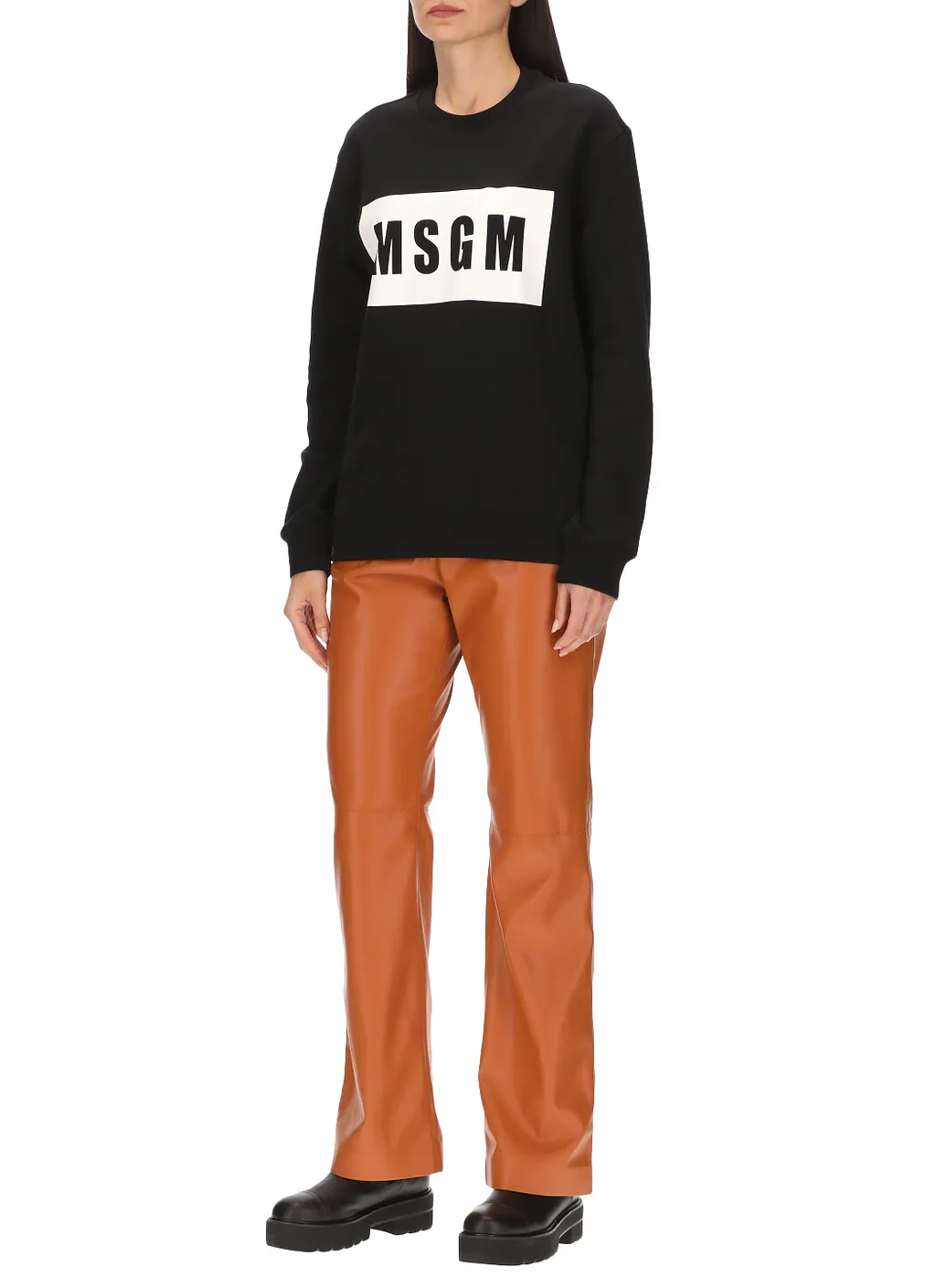 Msgm Logo Print Crewneck Sweatshirt