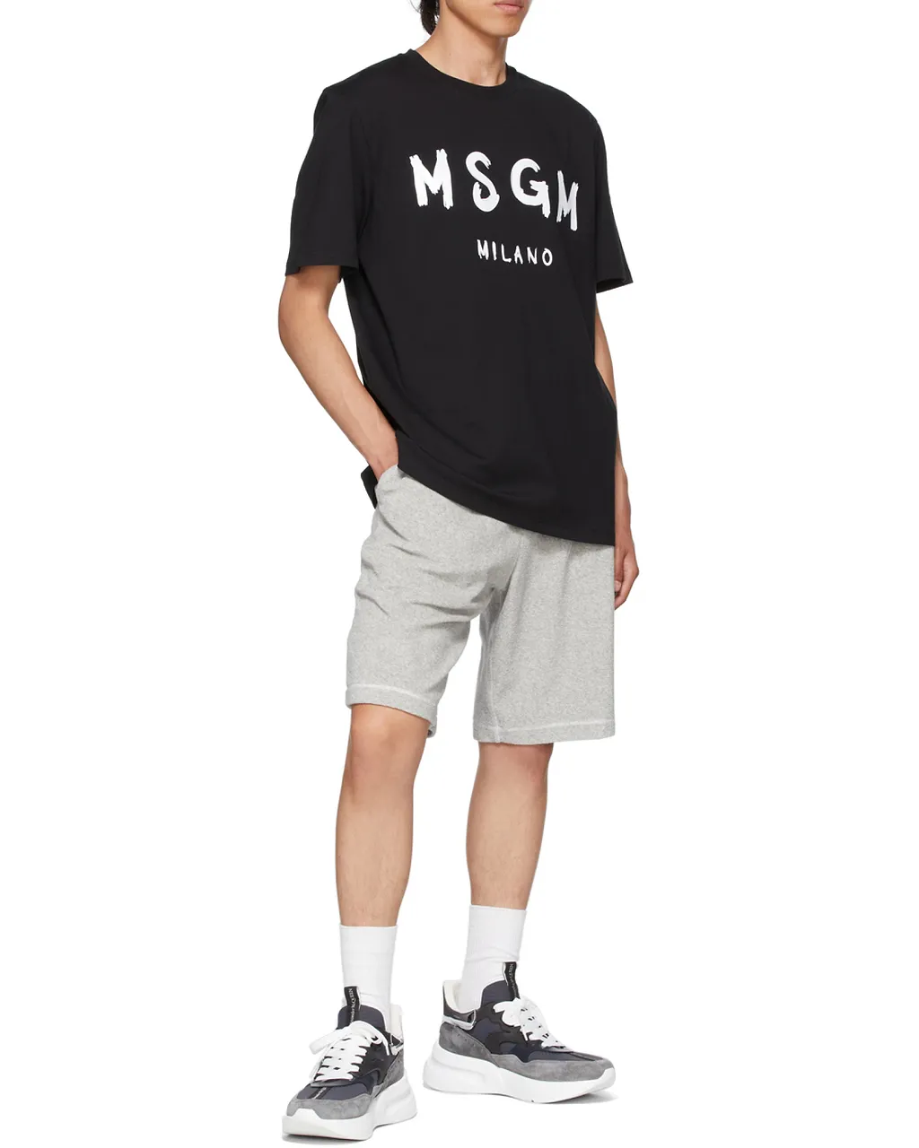 Msgm Logo Printed Crew Neck T-Shirt
