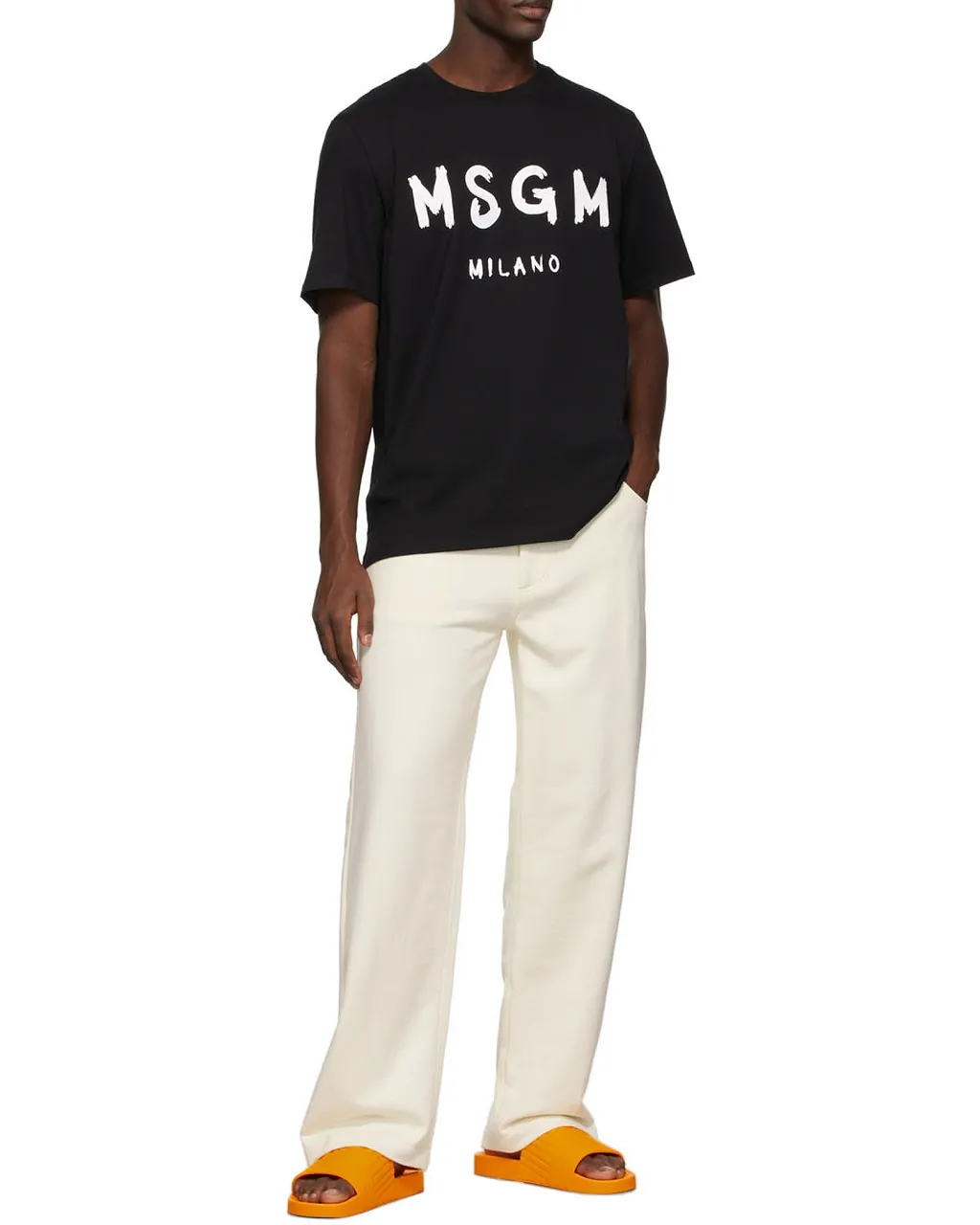 Msgm Logo Printed Crew Neck T-Shirt